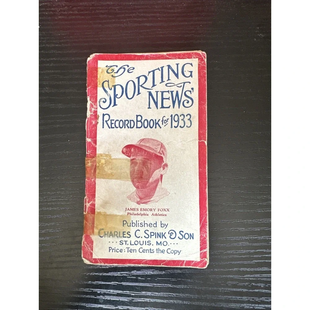 1933 SPORTING NEWS BASEBALL‎ RECORD BOOK JAMES FOXX PHILADELPHIA ATHLETICS